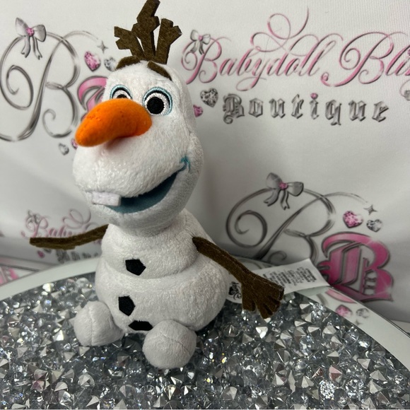 Disney Olaf frozen plush snowman ⛄️ stuffed animal plushie white shimmer cute - Picture 1 of 8